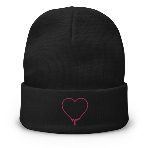 heartstuff embroidered beanie (black)