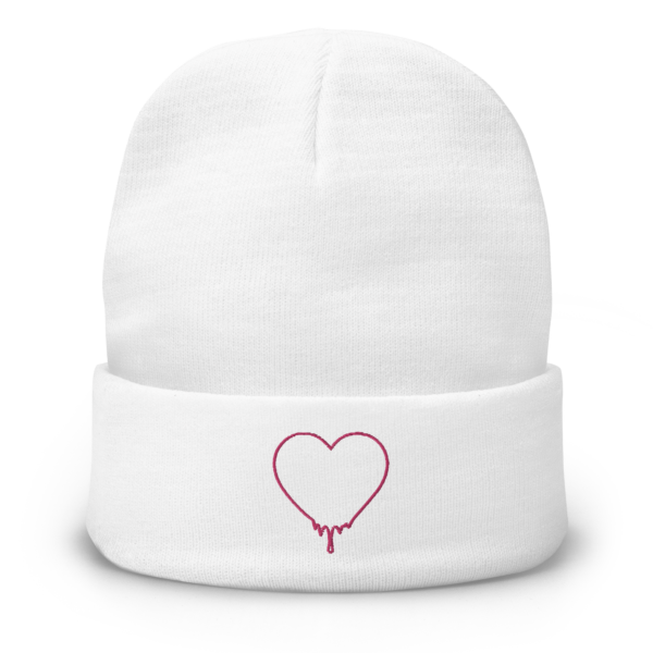 heartstuff embroidered beanie (white)