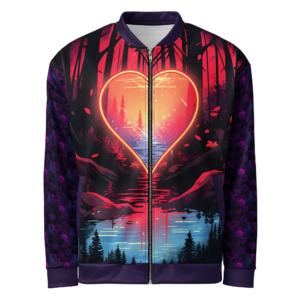 heartstuff forest drip bomber jacket