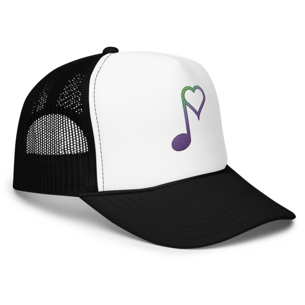 heartnote foam trucker hat purple/green logo (white/black) - Image 2