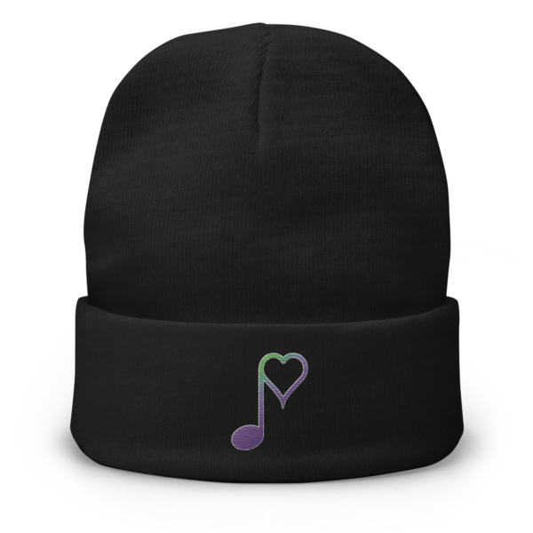 heartnote beanie purple/green logo (black)